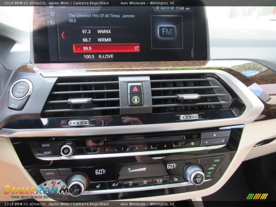 2019 BMW X3 sDrive30i Alpine White / Canberra Beige/Black Photo #17
