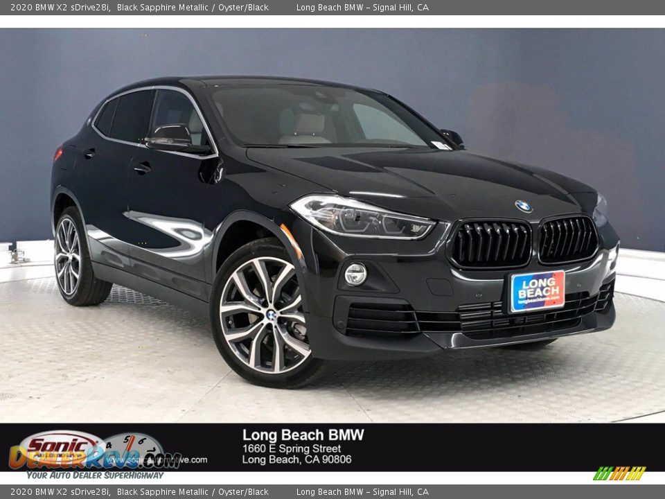2020 BMW X2 sDrive28i Black Sapphire Metallic / Oyster/Black Photo #1