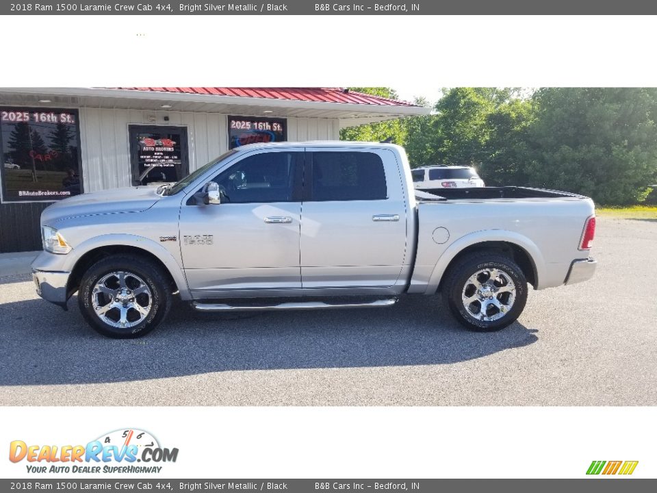 2018 Ram 1500 Laramie Crew Cab 4x4 Bright Silver Metallic / Black Photo #2