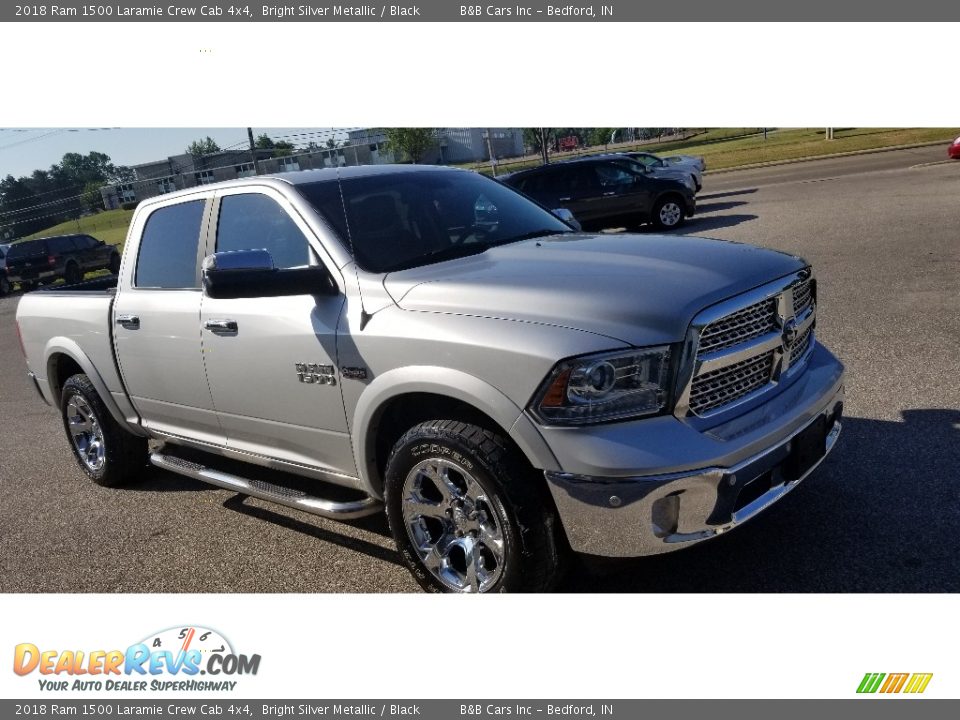 2018 Ram 1500 Laramie Crew Cab 4x4 Bright Silver Metallic / Black Photo #8