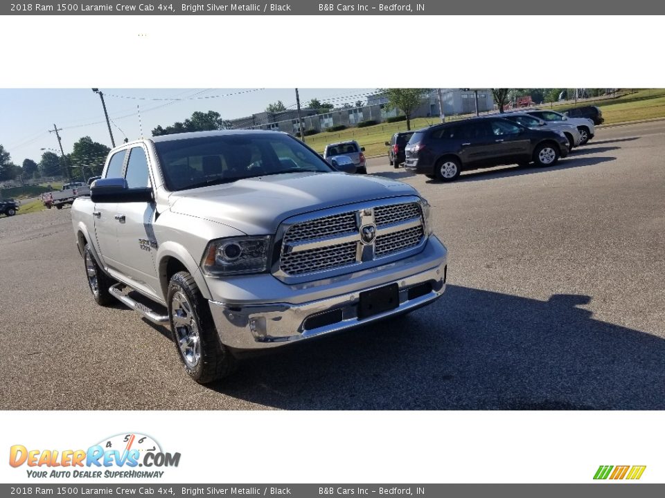 2018 Ram 1500 Laramie Crew Cab 4x4 Bright Silver Metallic / Black Photo #9