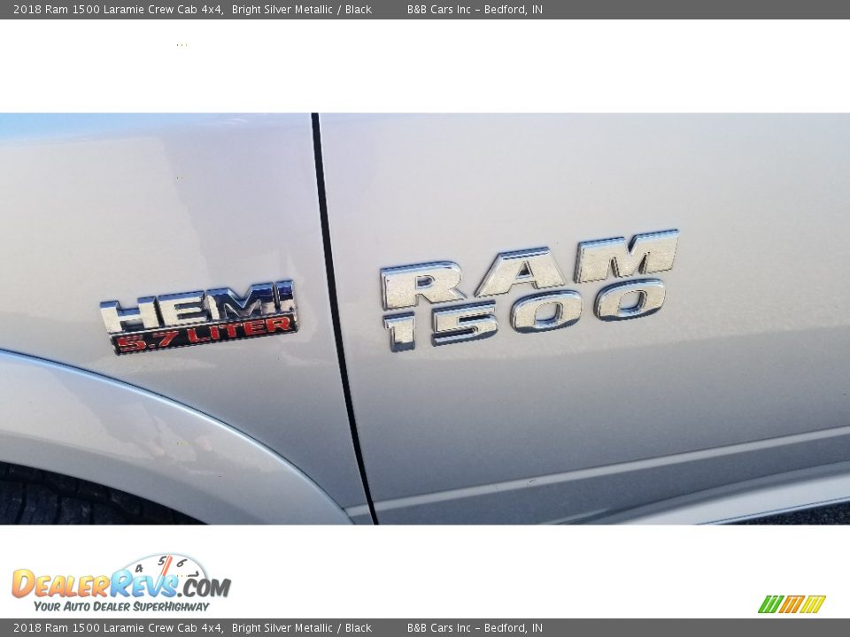 2018 Ram 1500 Laramie Crew Cab 4x4 Bright Silver Metallic / Black Photo #11