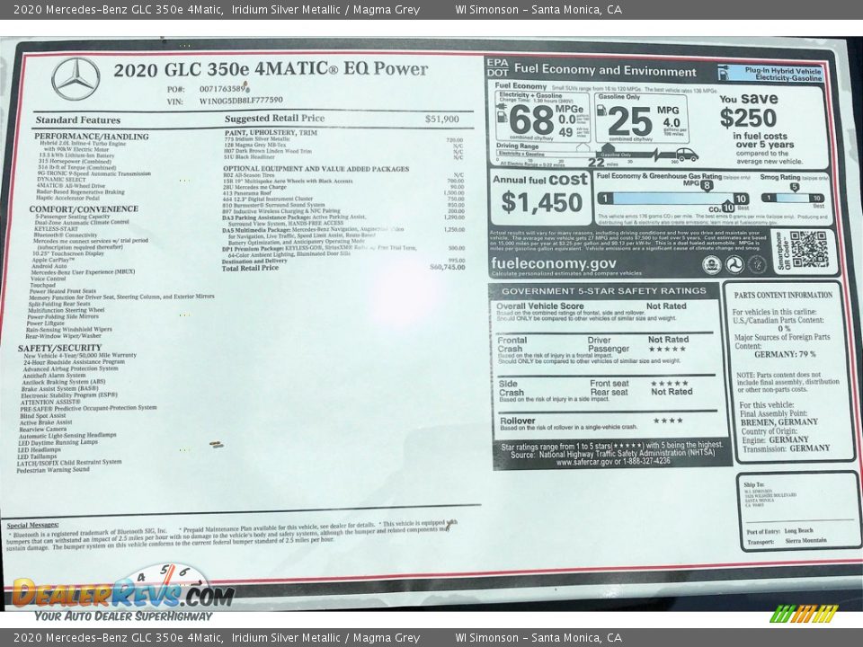 2020 Mercedes-Benz GLC 350e 4Matic Iridium Silver Metallic / Magma Grey Photo #11