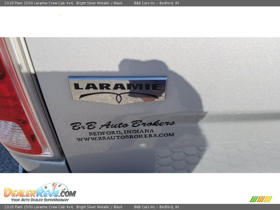 2018 Ram 1500 Laramie Crew Cab 4x4 Bright Silver Metallic / Black Photo #13
