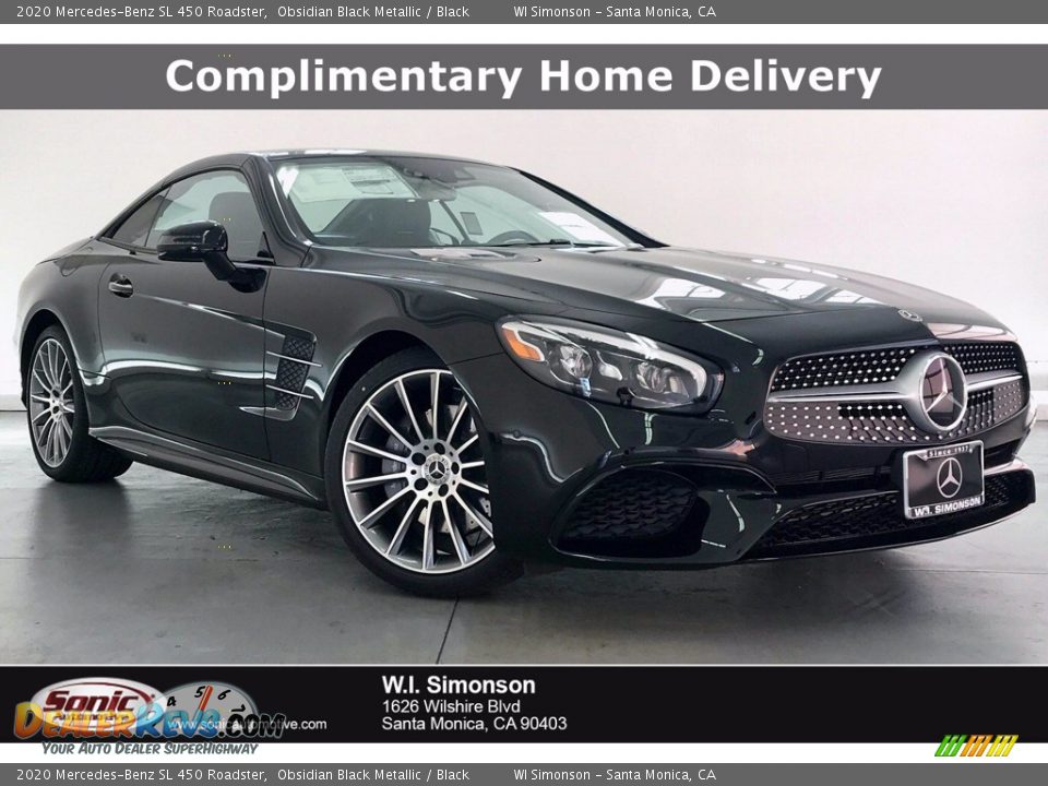 2020 Mercedes-Benz SL 450 Roadster Obsidian Black Metallic / Black Photo #1