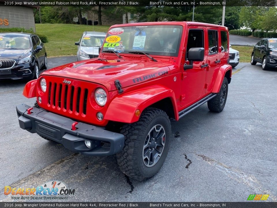 2016 Jeep Wrangler Unlimited Rubicon Hard Rock 4x4 Firecracker Red / Black Photo #2