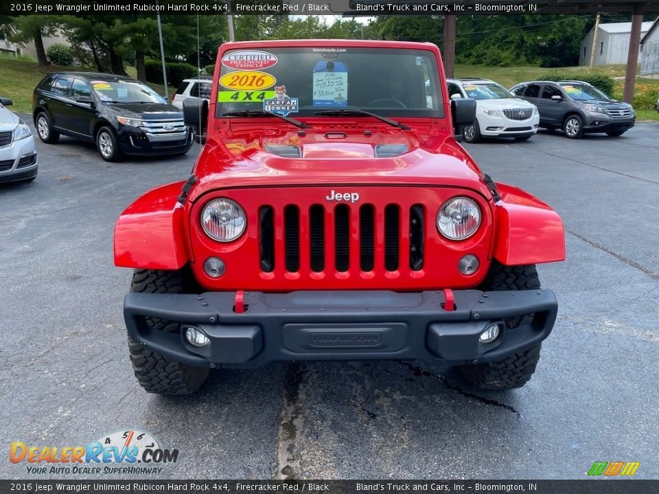 2016 Jeep Wrangler Unlimited Rubicon Hard Rock 4x4 Firecracker Red / Black Photo #3