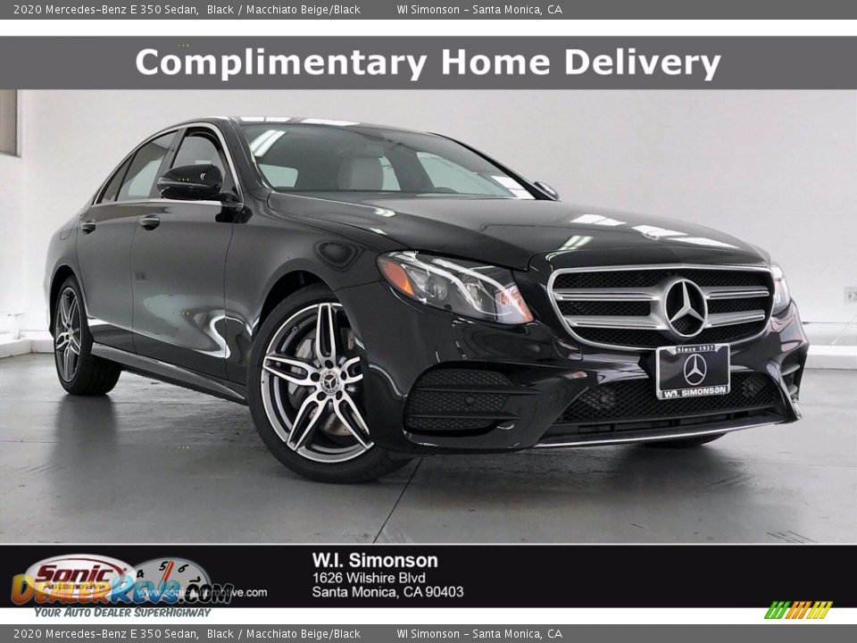 2020 Mercedes-Benz E 350 Sedan Black / Macchiato Beige/Black Photo #1