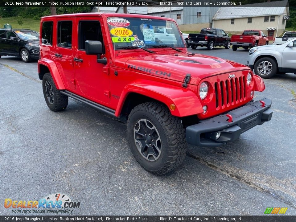 2016 Jeep Wrangler Unlimited Rubicon Hard Rock 4x4 Firecracker Red / Black Photo #4