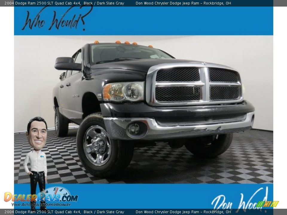 2004 Dodge Ram 2500 SLT Quad Cab 4x4 Black / Dark Slate Gray Photo #1