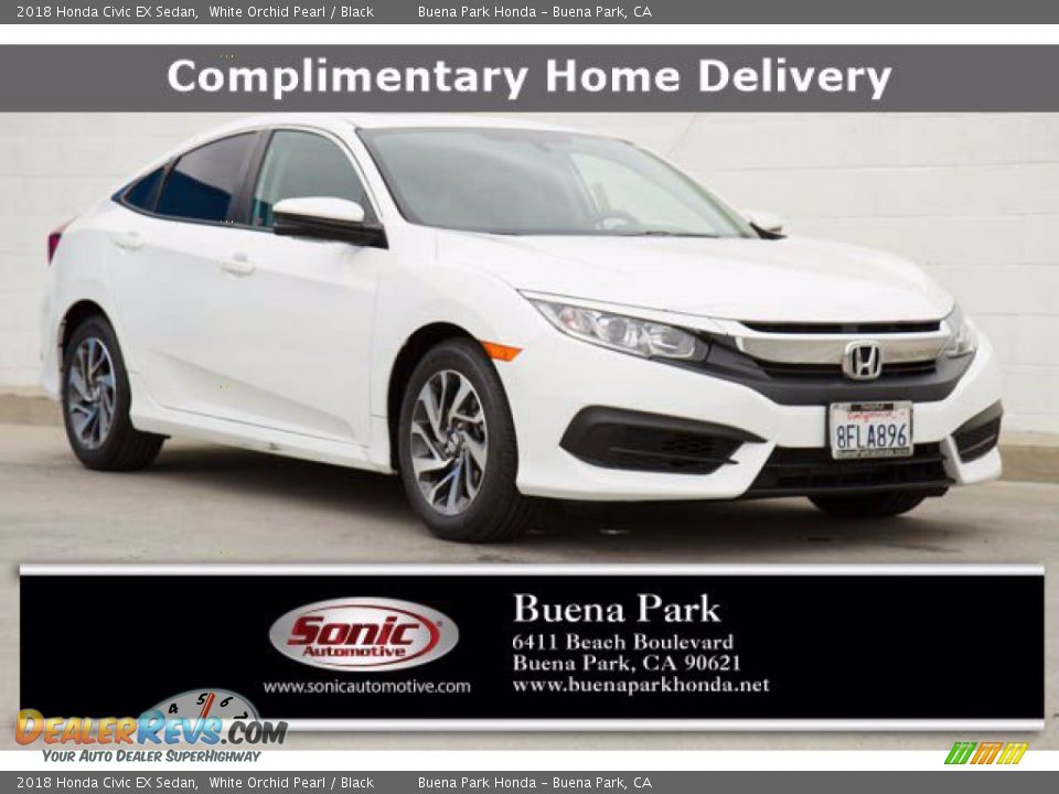 2018 Honda Civic EX Sedan White Orchid Pearl / Black Photo #1