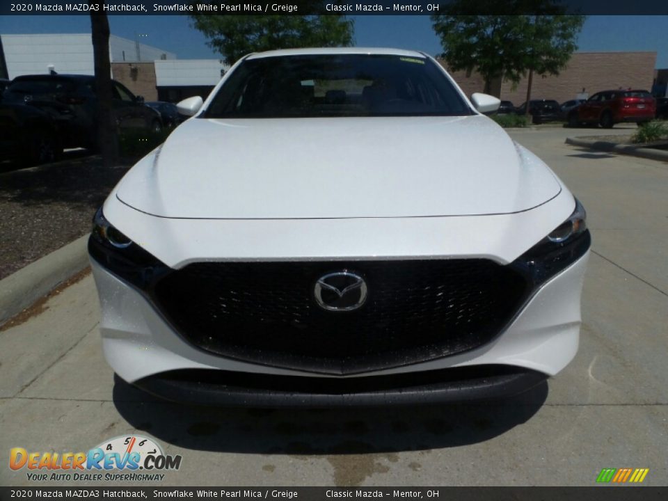 2020 Mazda MAZDA3 Hatchback Snowflake White Pearl Mica / Greige Photo #2
