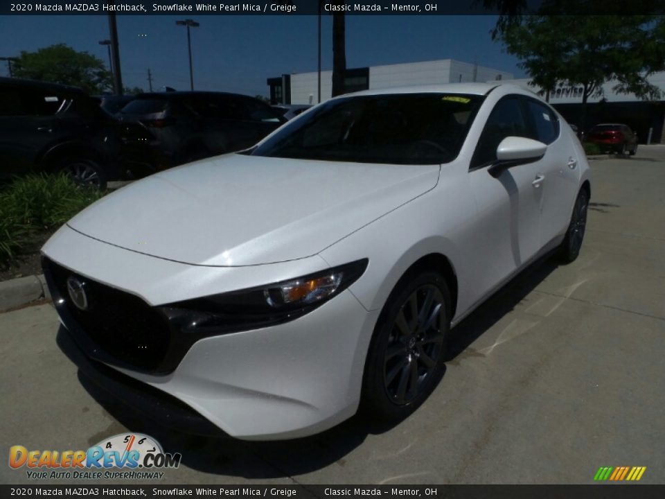 2020 Mazda MAZDA3 Hatchback Snowflake White Pearl Mica / Greige Photo #3
