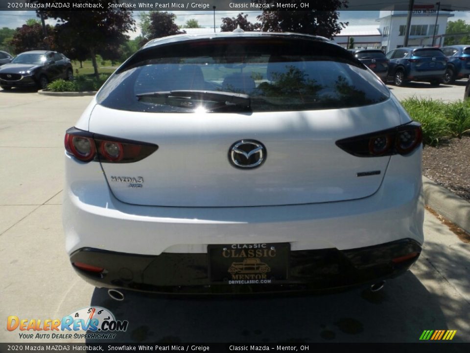 2020 Mazda MAZDA3 Hatchback Snowflake White Pearl Mica / Greige Photo #6