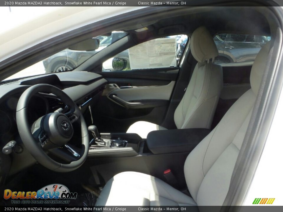 2020 Mazda MAZDA3 Hatchback Snowflake White Pearl Mica / Greige Photo #8