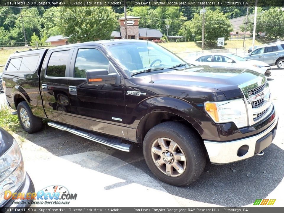 2013 Ford F150 XL SuperCrew 4x4 Tuxedo Black Metallic / Adobe Photo #4