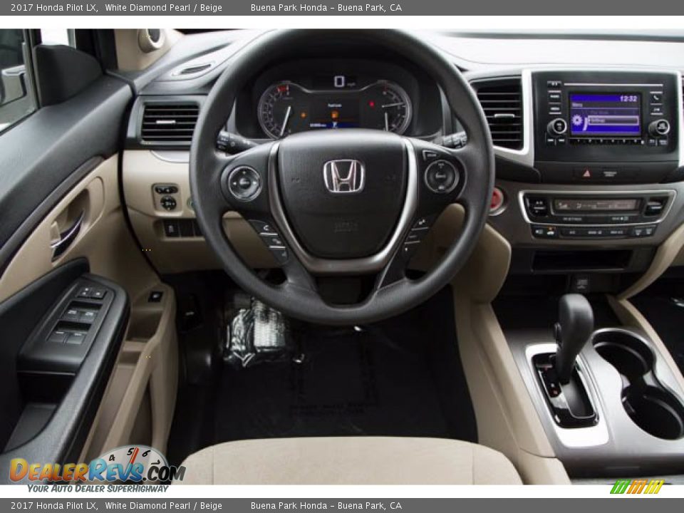 2017 Honda Pilot LX White Diamond Pearl / Beige Photo #5