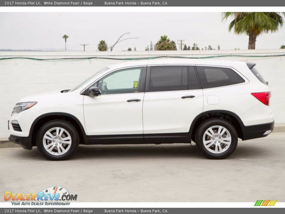 2017 Honda Pilot LX White Diamond Pearl / Beige Photo #8