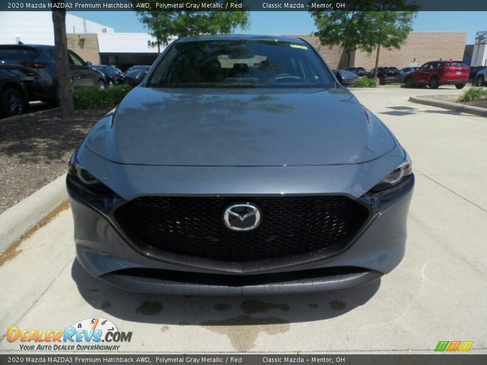 2020 Mazda MAZDA3 Premium Hatchback AWD Polymetal Gray Metallic / Red Photo #2