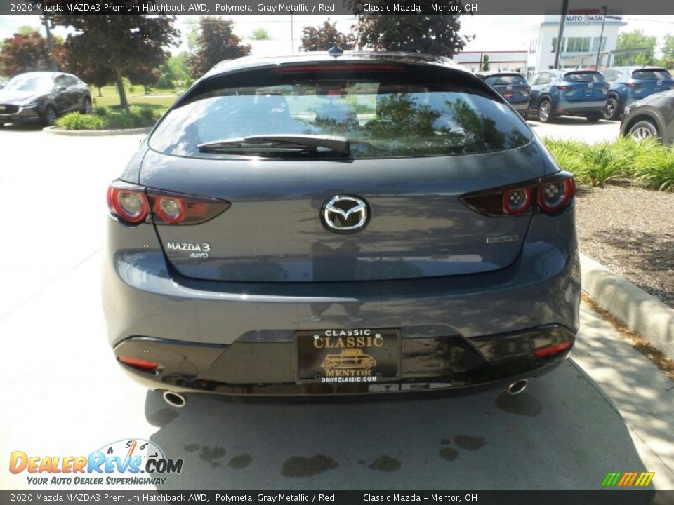 2020 Mazda MAZDA3 Premium Hatchback AWD Polymetal Gray Metallic / Red Photo #6