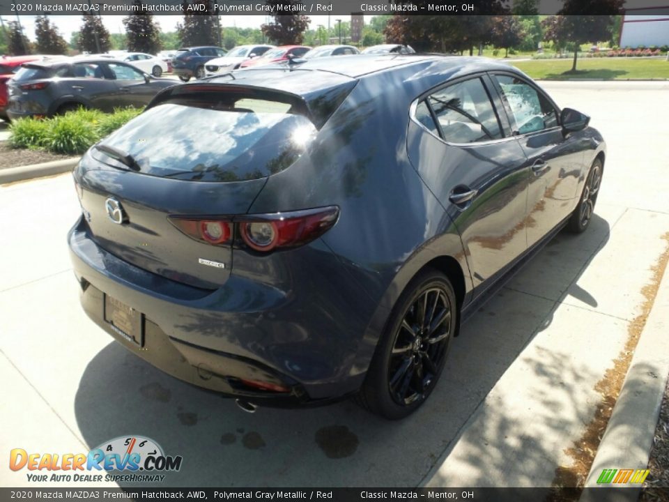 2020 Mazda MAZDA3 Premium Hatchback AWD Polymetal Gray Metallic / Red Photo #7