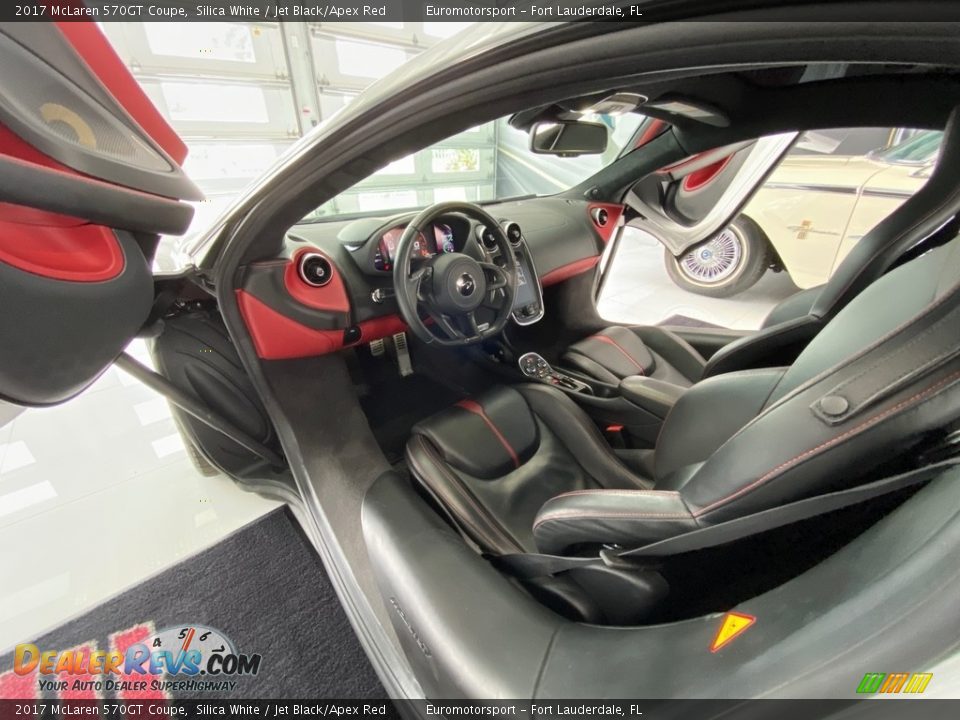 Jet Black/Apex Red Interior - 2017 McLaren 570GT Coupe Photo #13