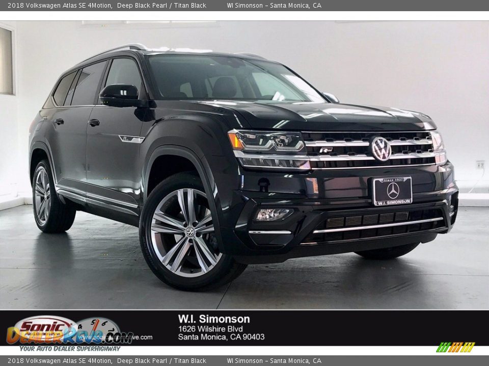 2018 Volkswagen Atlas SE 4Motion Deep Black Pearl / Titan Black Photo #1