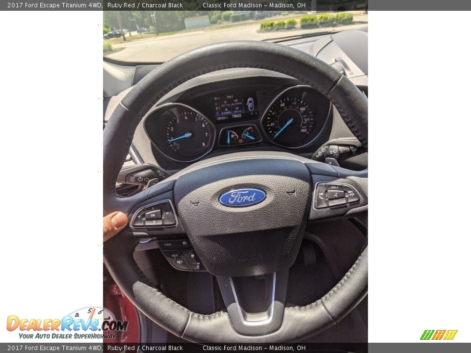 2017 Ford Escape Titanium 4WD Ruby Red / Charcoal Black Photo #9