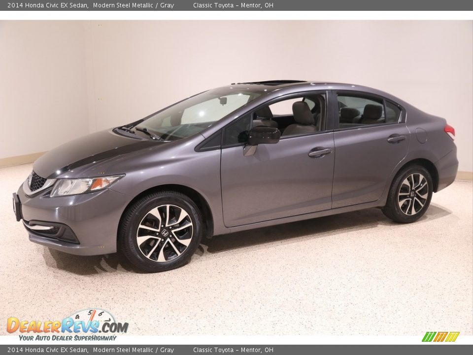 2014 Honda Civic EX Sedan Modern Steel Metallic / Gray Photo #3