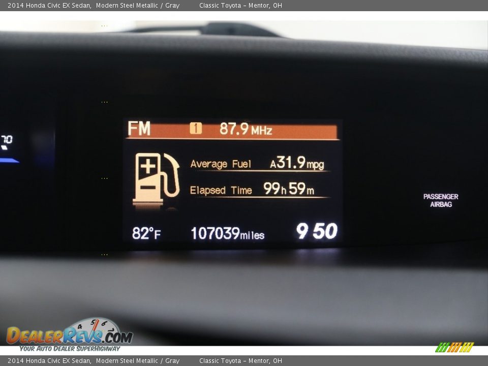 2014 Honda Civic EX Sedan Modern Steel Metallic / Gray Photo #13