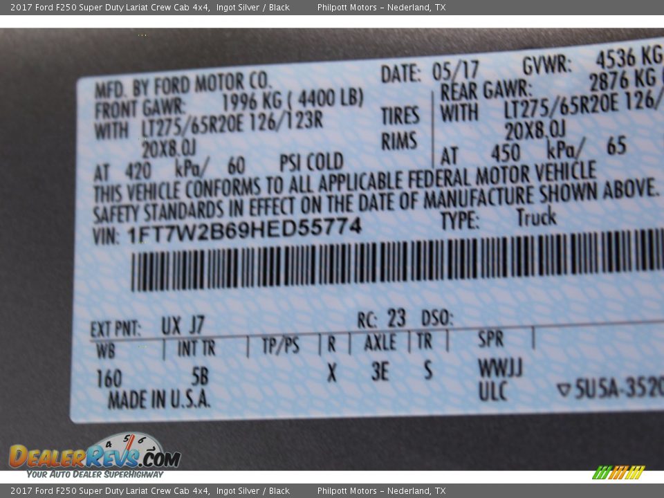 2017 Ford F250 Super Duty Lariat Crew Cab 4x4 Ingot Silver / Black Photo #31