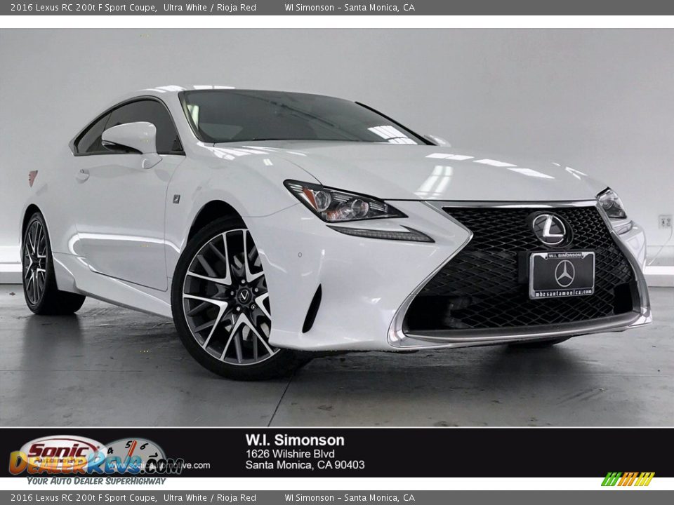 2016 Lexus RC 200t F Sport Coupe Ultra White / Rioja Red Photo #1