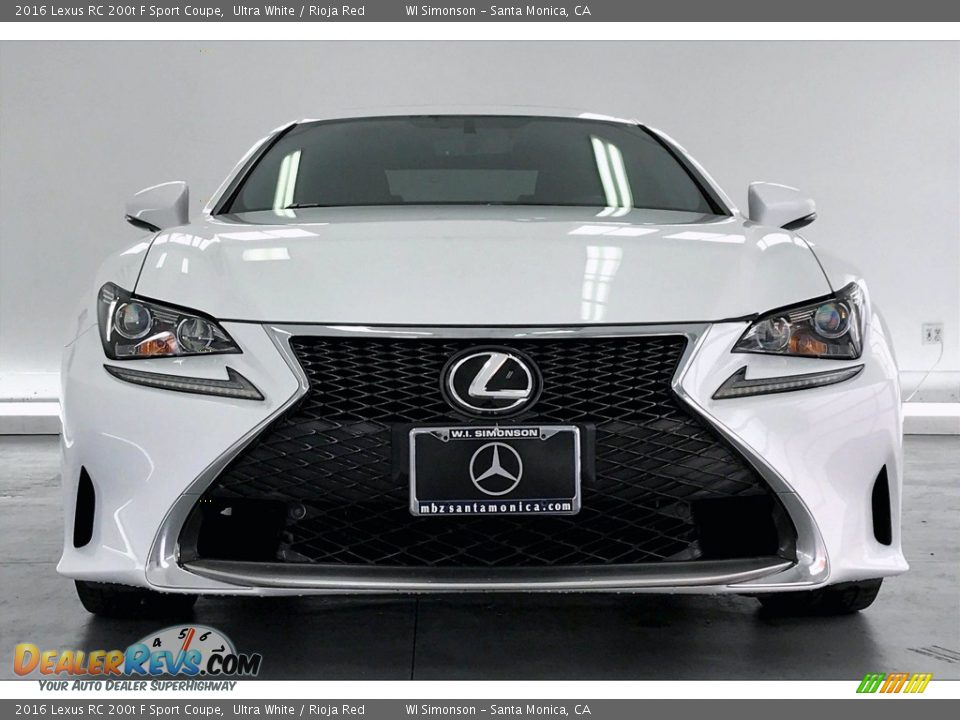 2016 Lexus RC 200t F Sport Coupe Ultra White / Rioja Red Photo #2