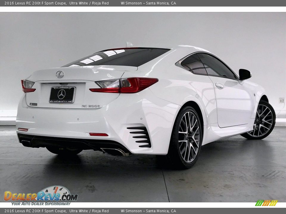 2016 Lexus RC 200t F Sport Coupe Ultra White / Rioja Red Photo #16