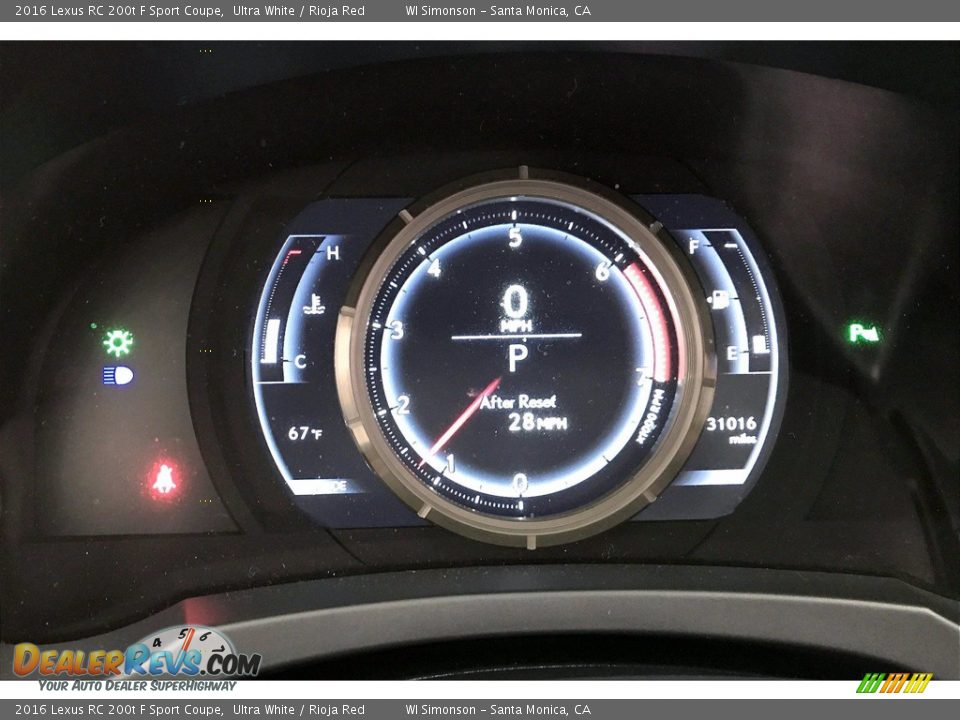 2016 Lexus RC 200t F Sport Coupe Gauges Photo #20