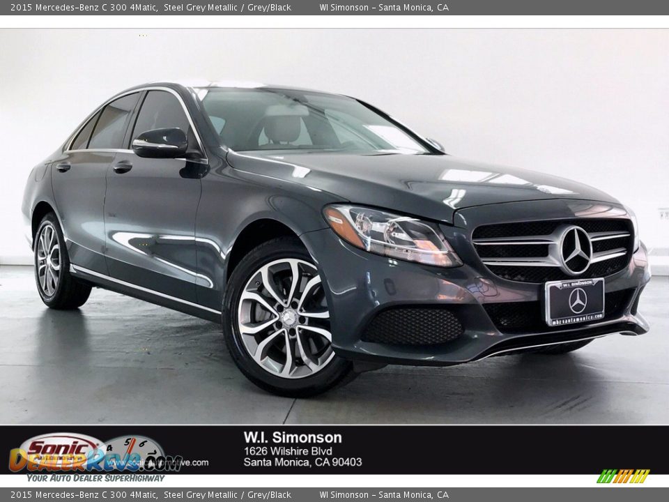2015 Mercedes-Benz C 300 4Matic Steel Grey Metallic / Grey/Black Photo #1