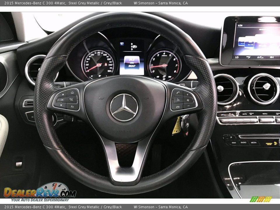 2015 Mercedes-Benz C 300 4Matic Steel Grey Metallic / Grey/Black Photo #4