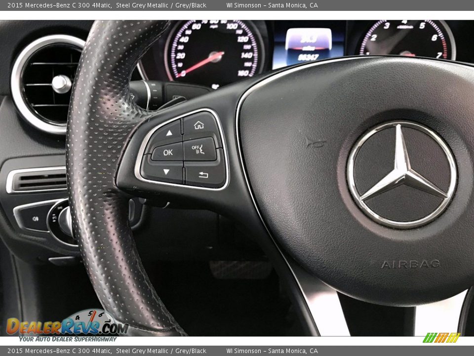 2015 Mercedes-Benz C 300 4Matic Steel Grey Metallic / Grey/Black Photo #18