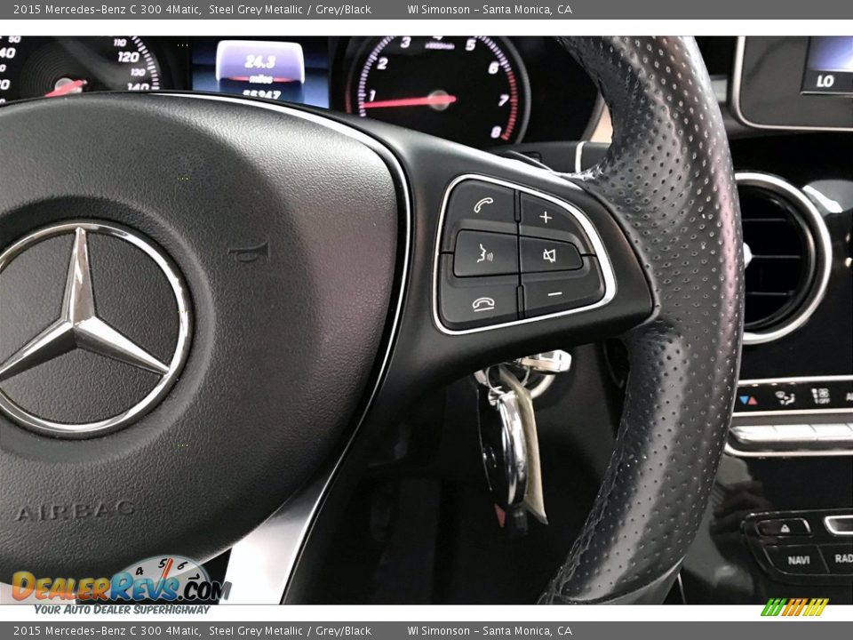 2015 Mercedes-Benz C 300 4Matic Steel Grey Metallic / Grey/Black Photo #19