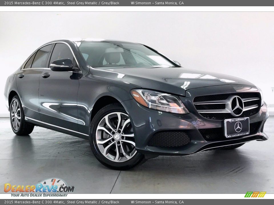 2015 Mercedes-Benz C 300 4Matic Steel Grey Metallic / Grey/Black Photo #34