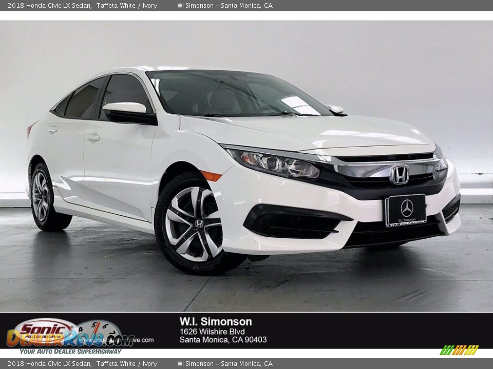 2018 Honda Civic LX Sedan Taffeta White / Ivory Photo #1