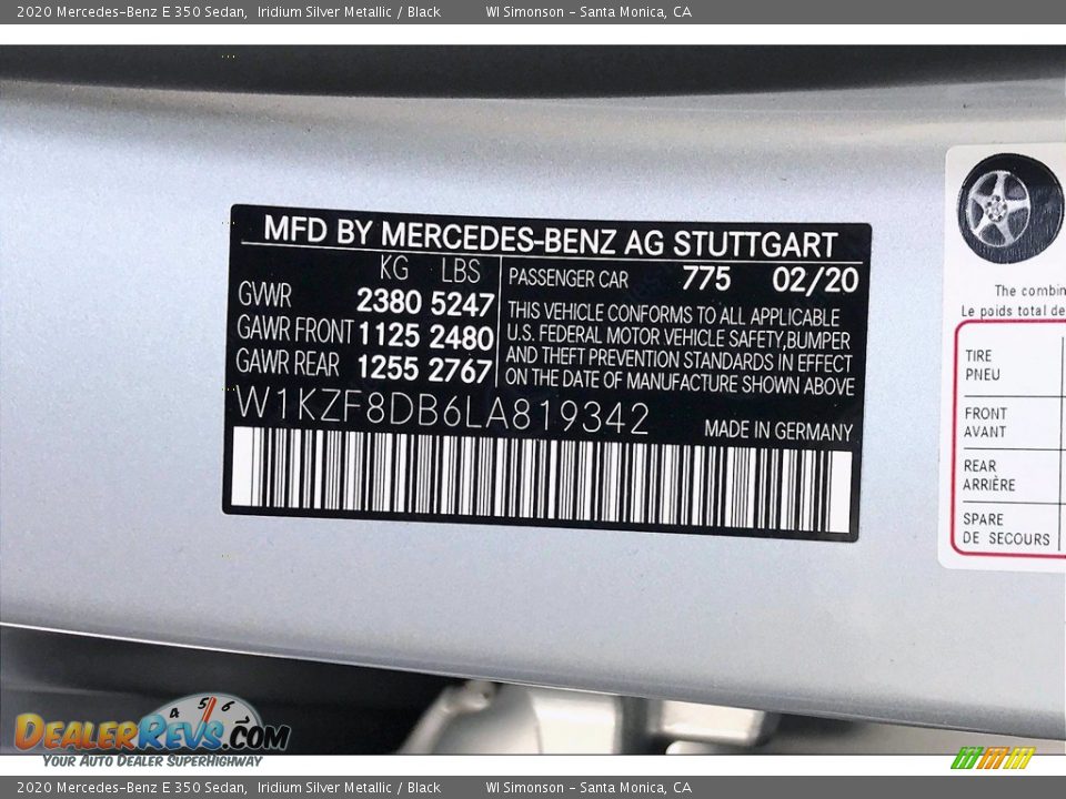 2020 Mercedes-Benz E 350 Sedan Iridium Silver Metallic / Black Photo #11