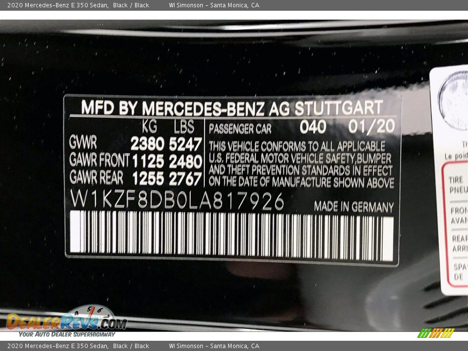 2020 Mercedes-Benz E 350 Sedan Black / Black Photo #11