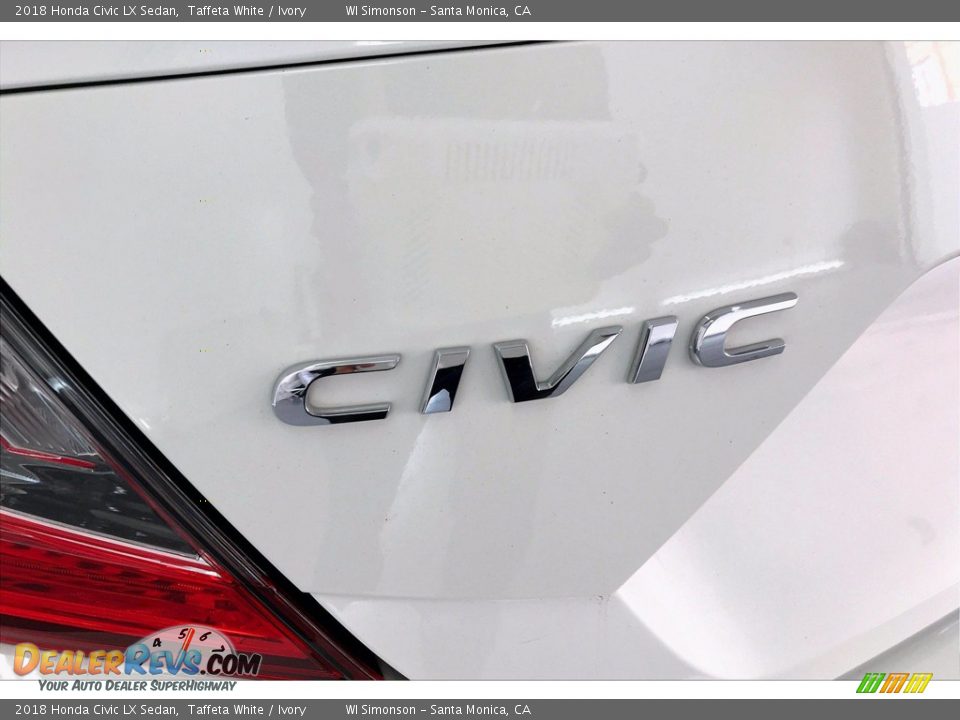 2018 Honda Civic LX Sedan Taffeta White / Ivory Photo #27