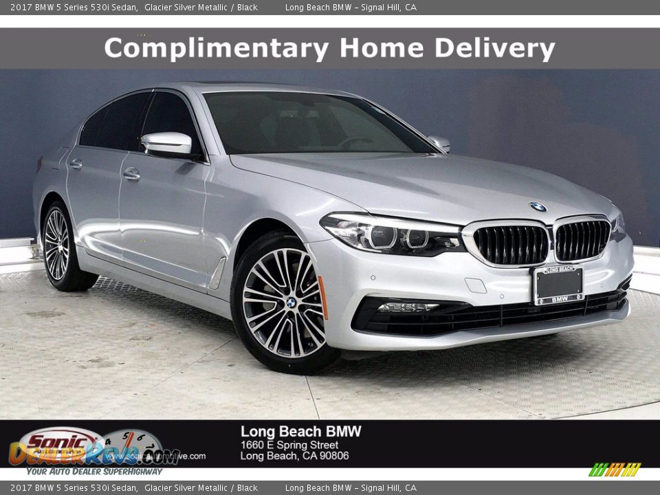 2017 BMW 5 Series 530i Sedan Glacier Silver Metallic / Black Photo #1