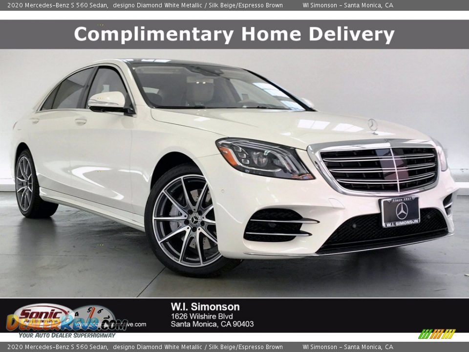 2020 Mercedes-Benz S 560 Sedan designo Diamond White Metallic / Silk Beige/Espresso Brown Photo #1