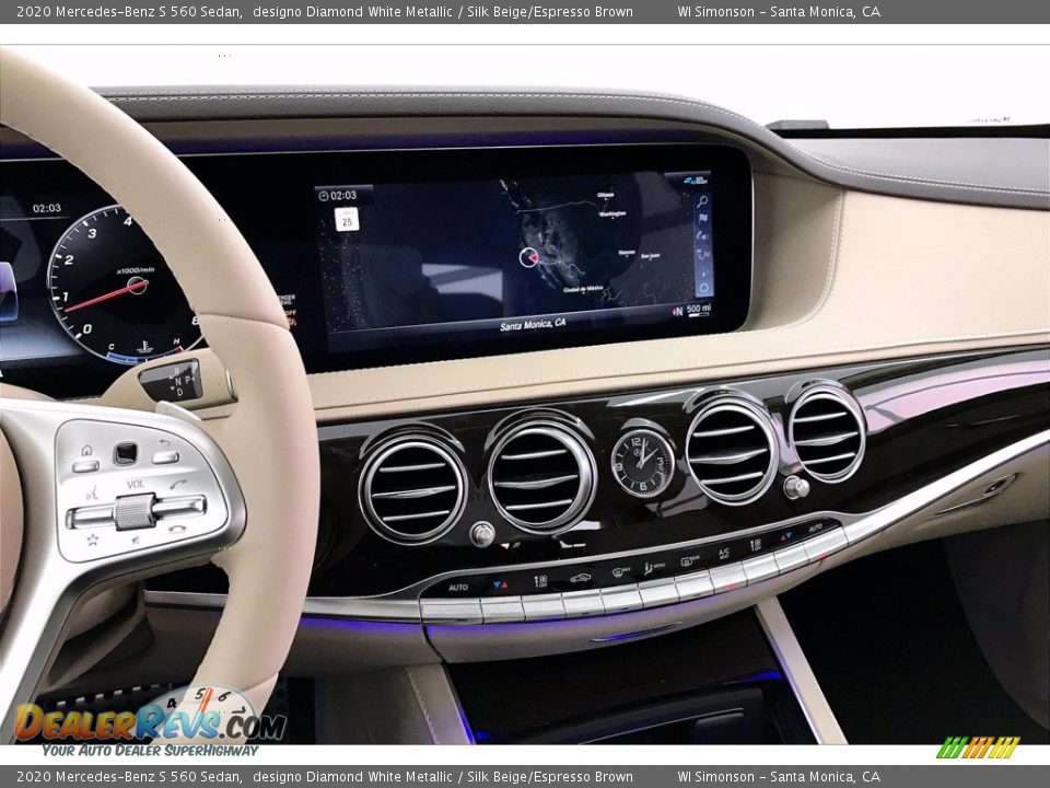 2020 Mercedes-Benz S 560 Sedan designo Diamond White Metallic / Silk Beige/Espresso Brown Photo #6