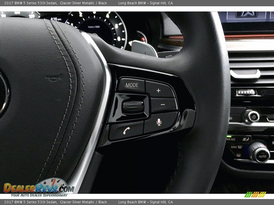 2017 BMW 5 Series 530i Sedan Glacier Silver Metallic / Black Photo #19
