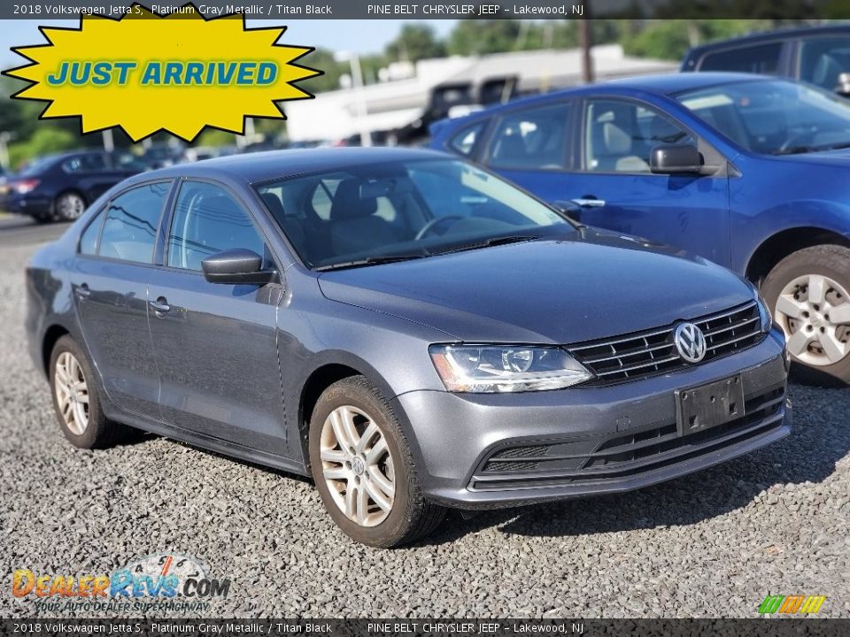 2018 Volkswagen Jetta S Platinum Gray Metallic / Titan Black Photo #1