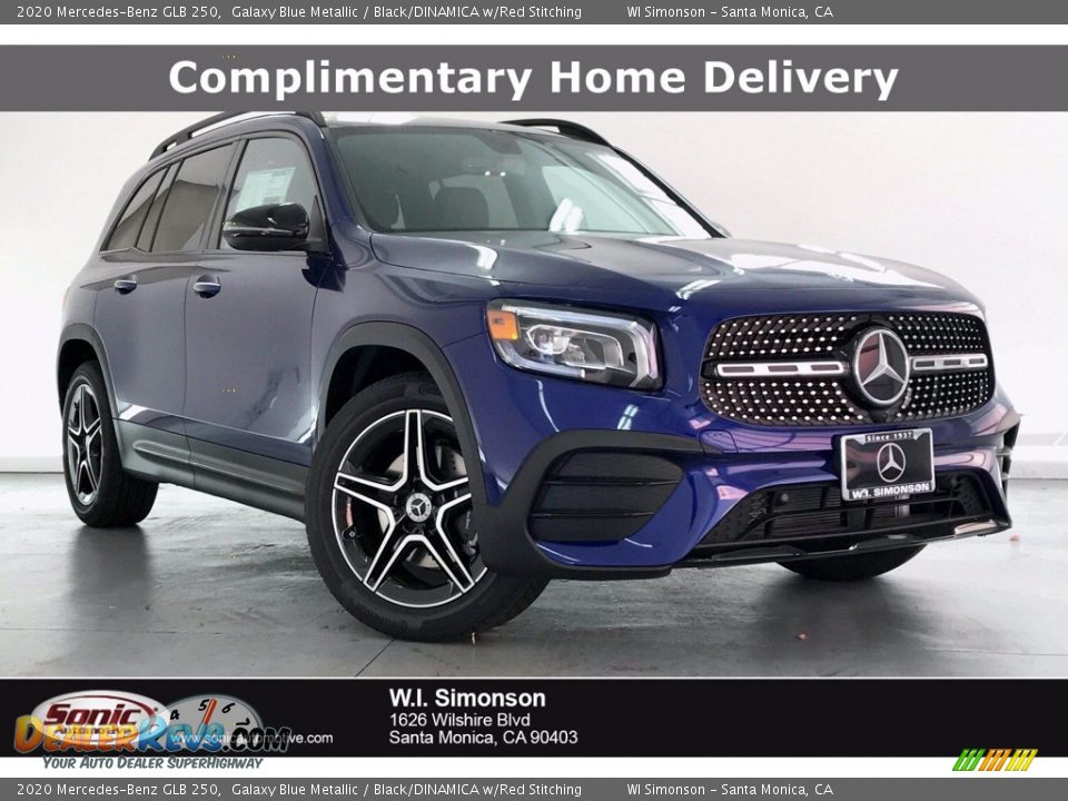 2020 Mercedes-Benz GLB 250 Galaxy Blue Metallic / Black/DINAMICA w/Red Stitching Photo #1